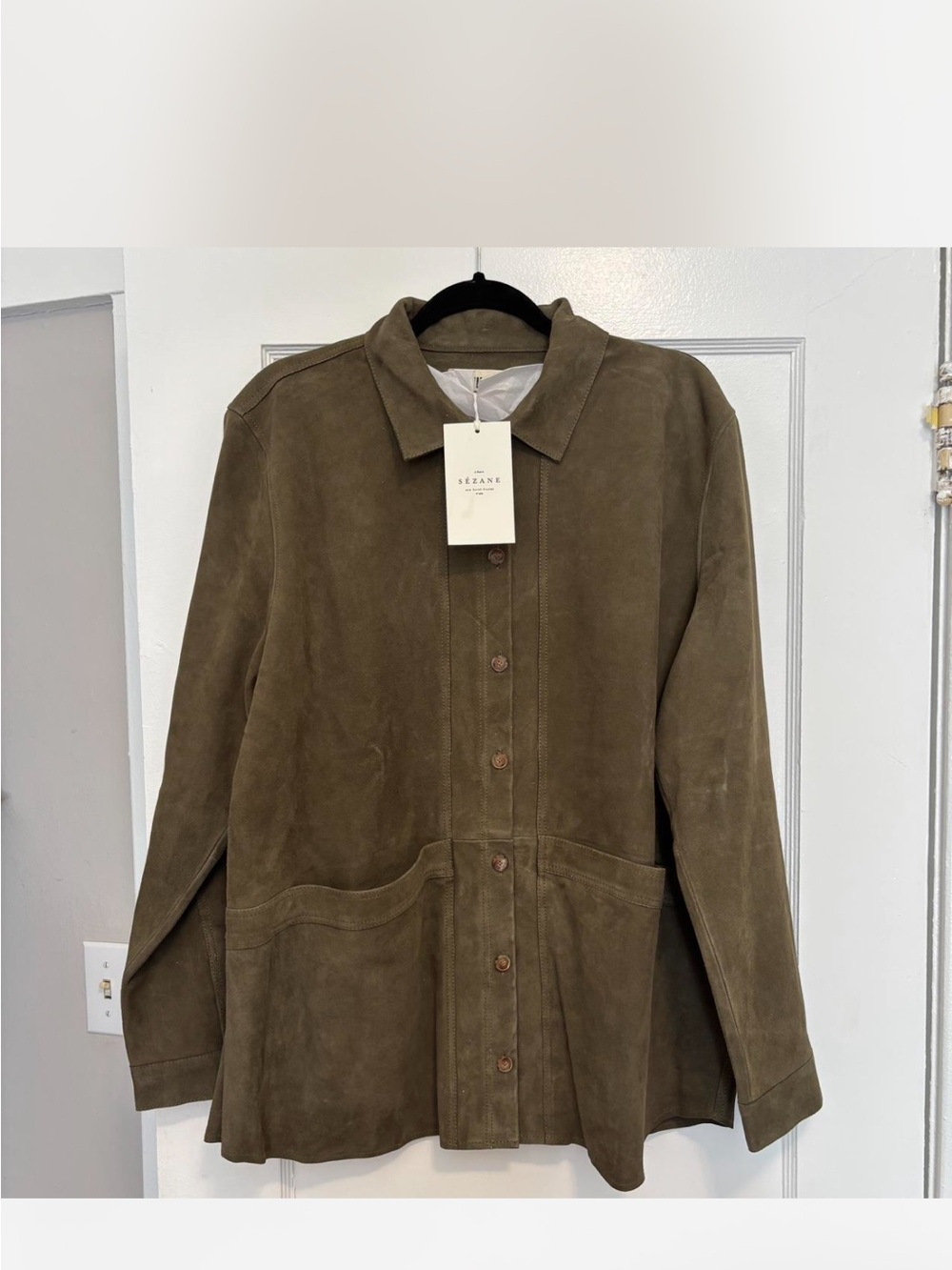NWT Sezane Olive Suede Will Jacket